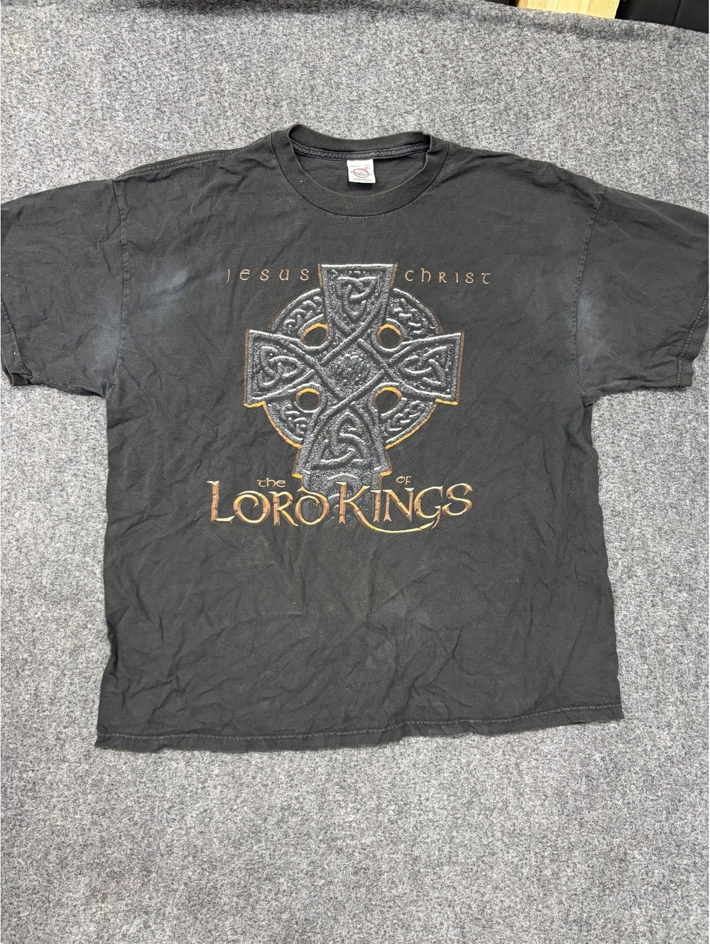 Vintage Jesus Christ The Lord of Kings Black T-Shirt 2XL